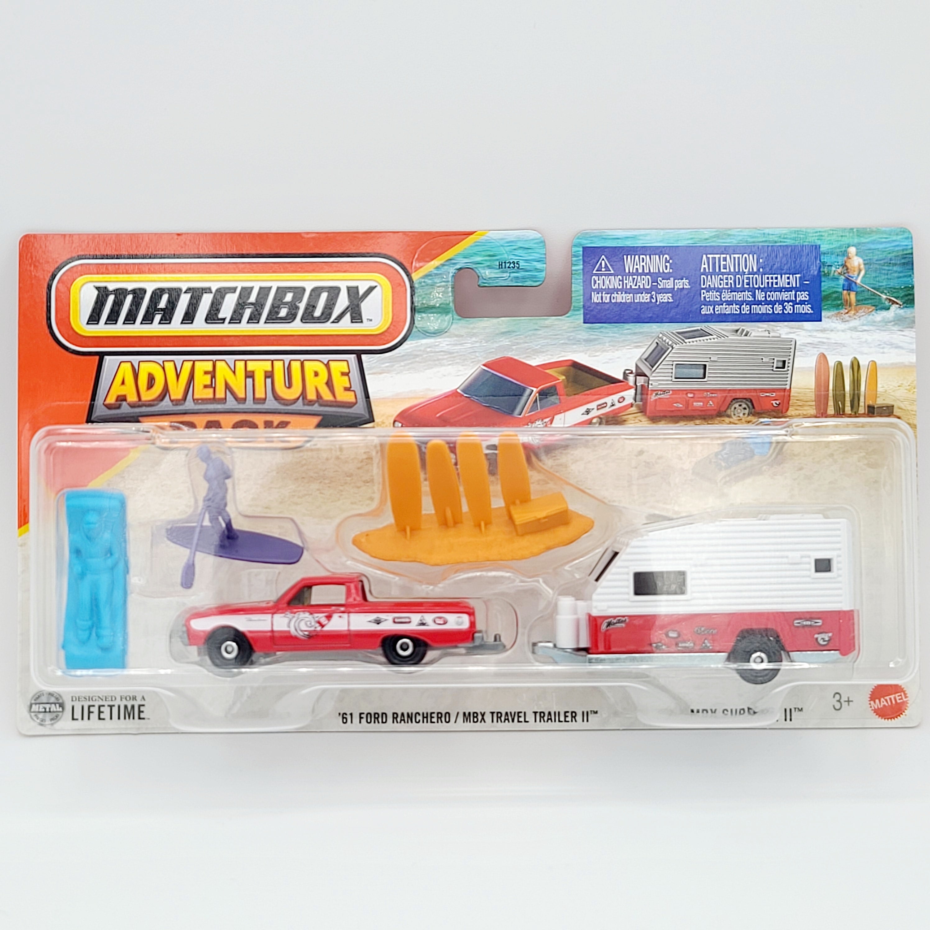 Matchbox '61 Ford Ranchero / Travel Trailer Camper - Surfing II (2025 Adventure Pack Mix 2)